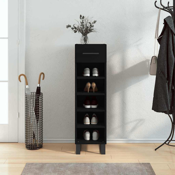 Schuhschrank Schwarz 30x35x105 cm