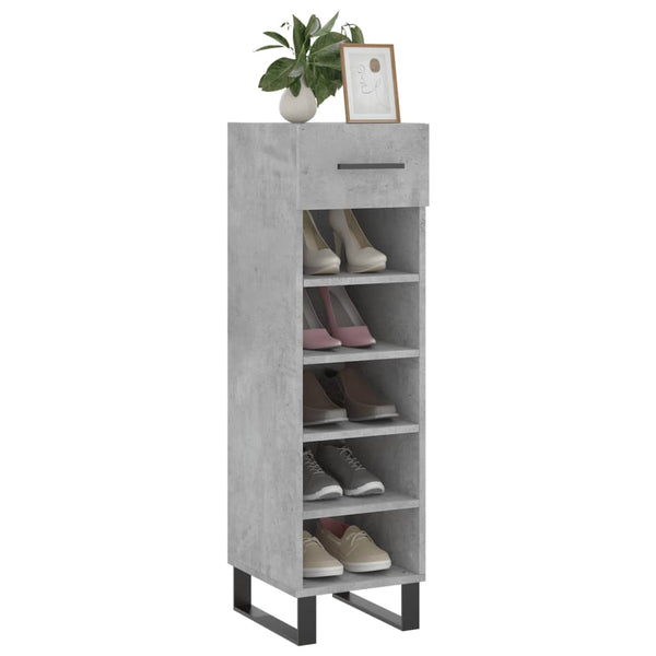 Betongrauer Schuhschrank 30x35x105 cm