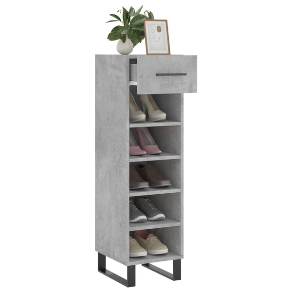 Betongrauer Schuhschrank 30x35x105 cm