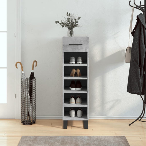 Betongrauer Schuhschrank 30x35x105 cm