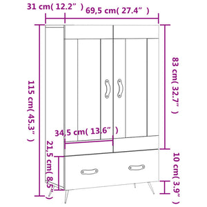 Highboard Braun Eichen-Optik 69,5 cm