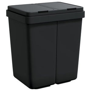 vidaXL Poubelle double anthracite 2 x 25 L