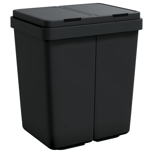 vidaXL Poubelle double anthracite 2 x 25 L