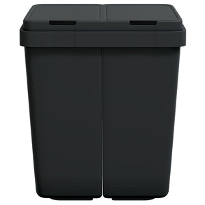 vidaXL Poubelle double anthracite 2 x 25 L