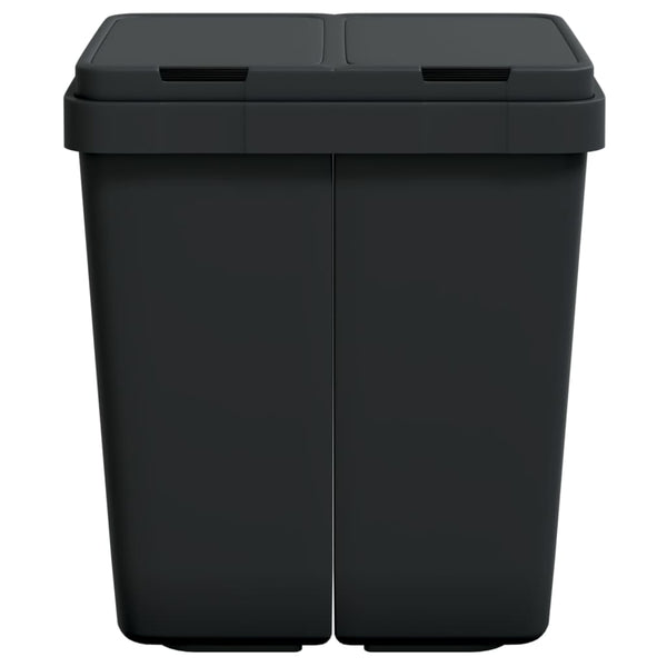 vidaXL Poubelle double anthracite 2 x 25 L