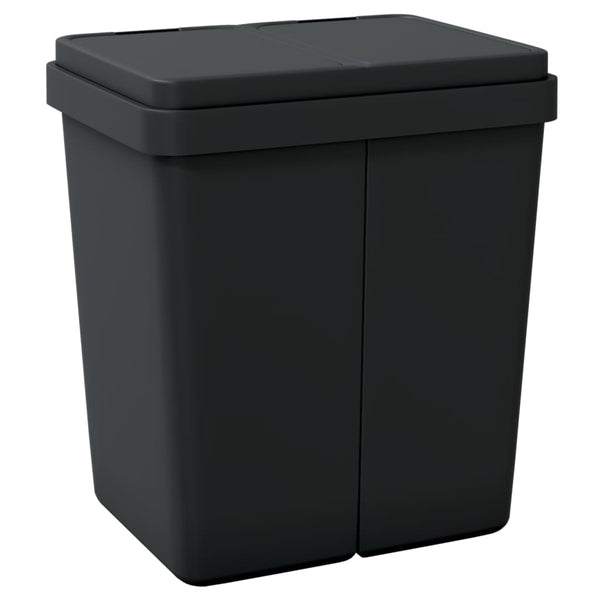 vidaXL Poubelle double anthracite 2 x 25 L