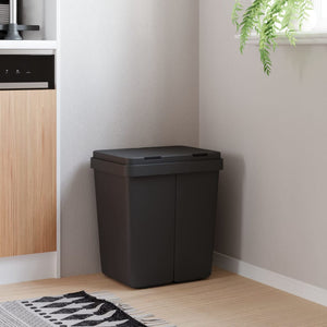 vidaXL Poubelle double anthracite 2 x 25 L