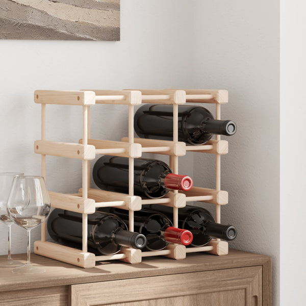 Weinregal für 12 Flaschen aus Kiefernholz