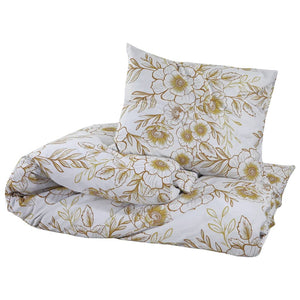 vidaXL Parure de lit blanc et marron 200x200 cm coton