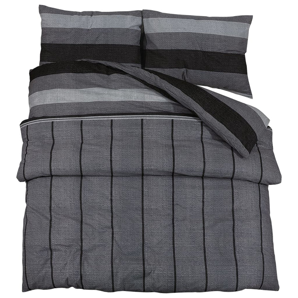 vidaXL Parure de lit Gris foncé 140x200 cm Coton