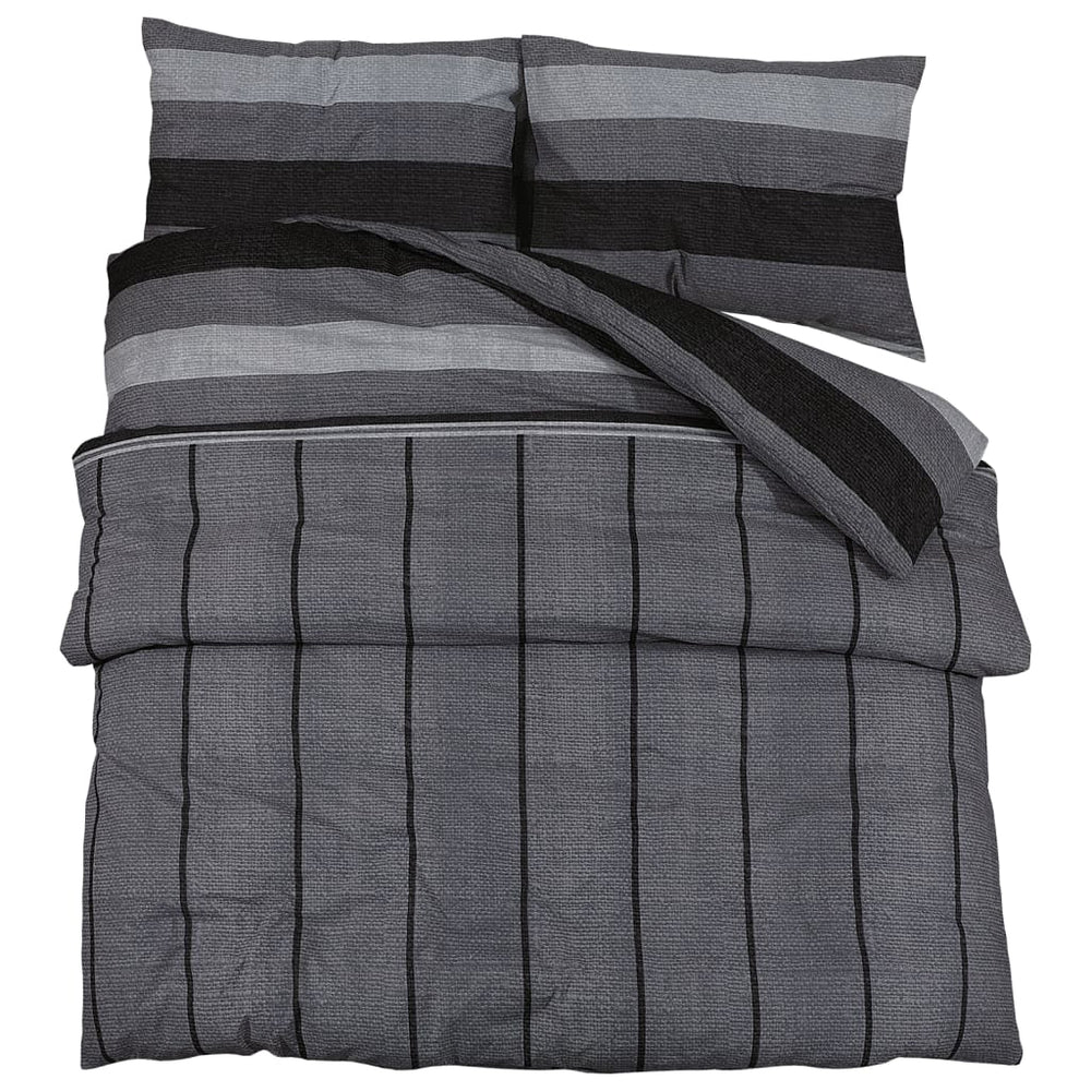 vidaXL Parure de lit Gris foncé 200x200 cm Coton