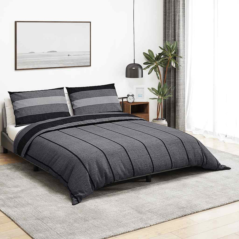 vidaXL Parure de lit Gris foncé 220x240 cm Coton