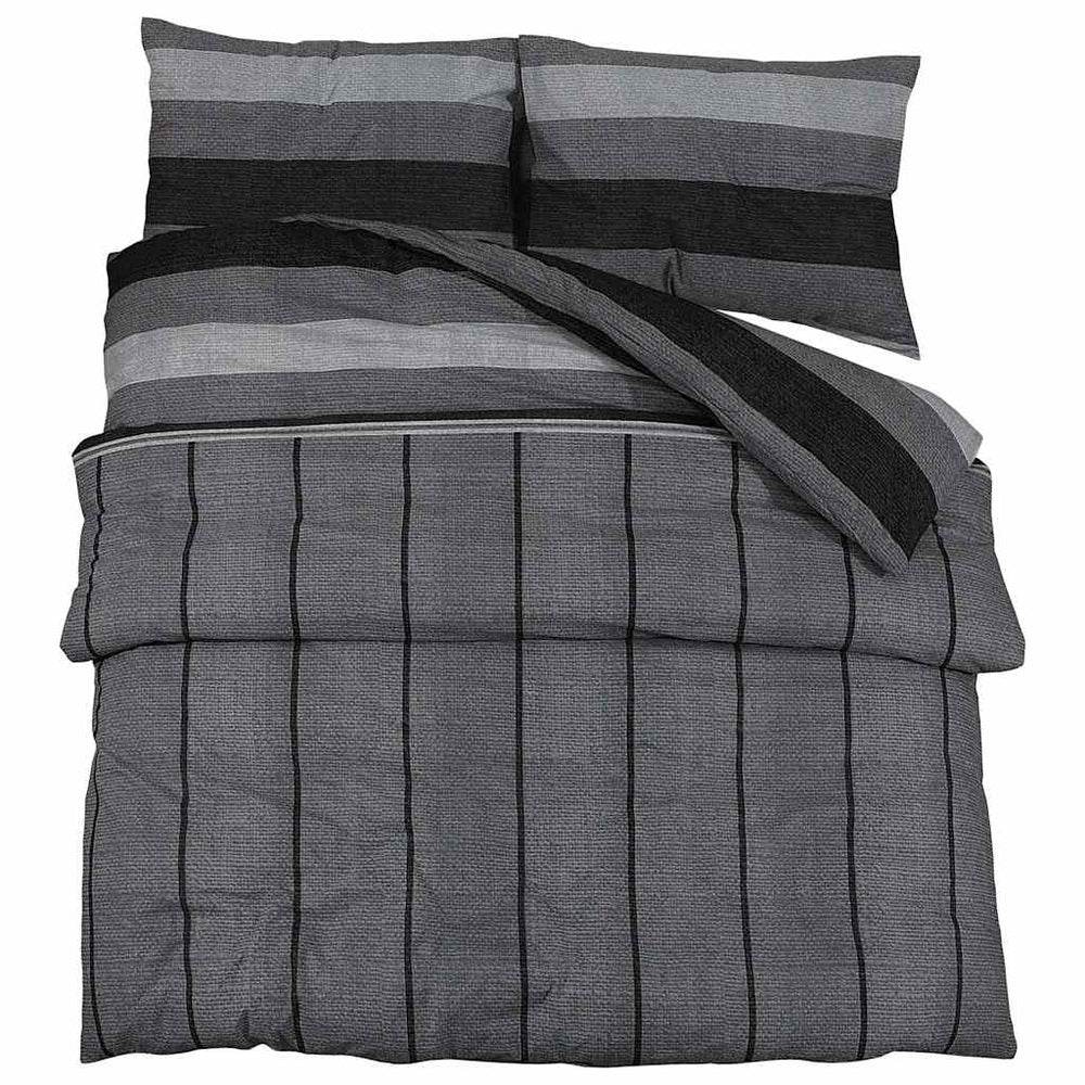 vidaXL Parure de lit Gris foncé 155x220 cm Coton