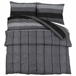 Bettwäsche-Set Dunkelgrau 155x220 cm Baumwolle