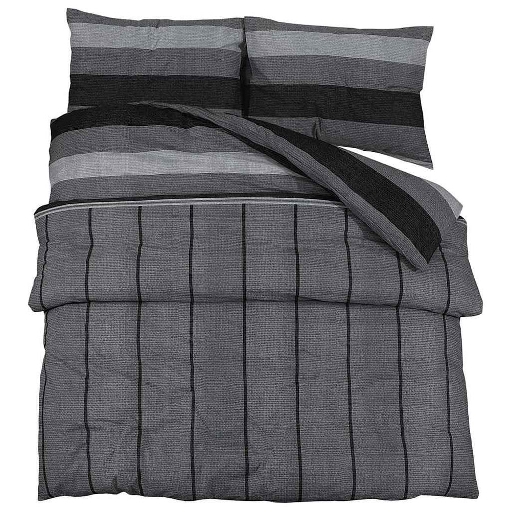 vidaXL Parure de lit Gris foncé 260x220 cm Coton