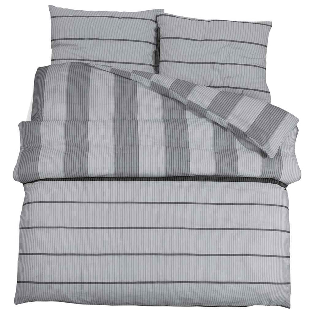 vidaXL Parure de lit Gris 200x200 cm Coton