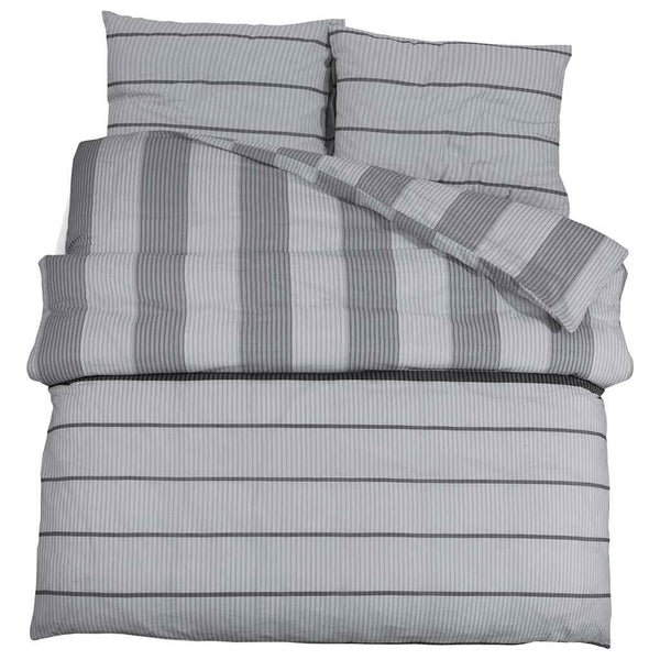 vidaXL Parure de lit Gris 200x200 cm Coton