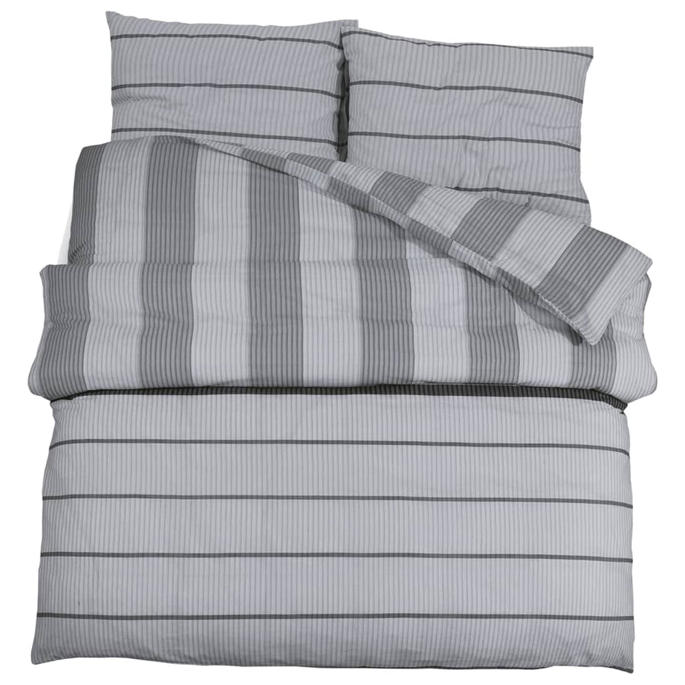 vidaXL Parure de lit Gris 240x220 cm Coton