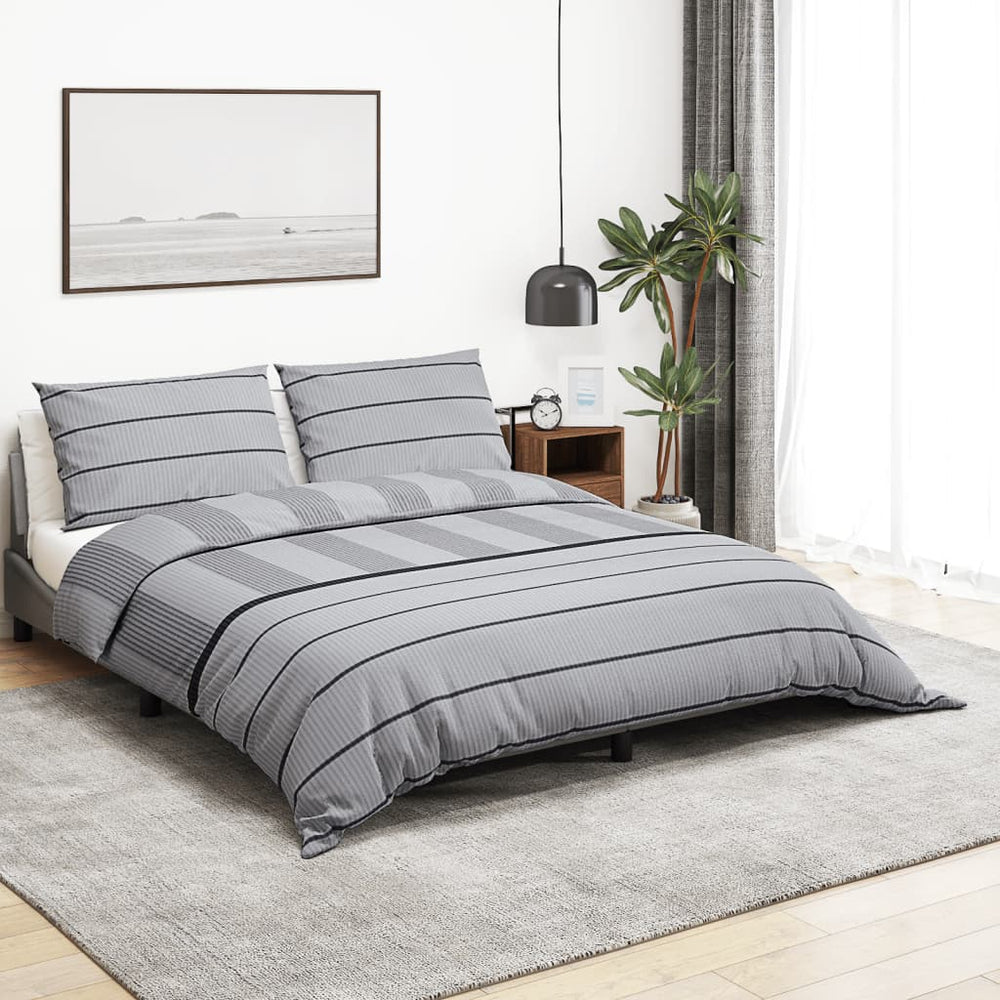 vidaXL Parure de lit Gris 220x240 cm Coton
