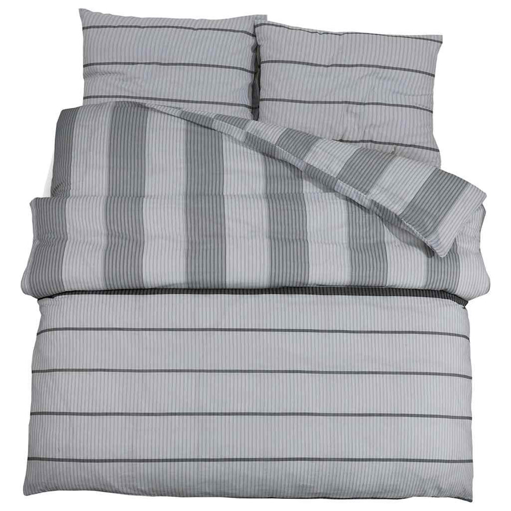 vidaXL Parure de lit Gris 260x240 cm Coton