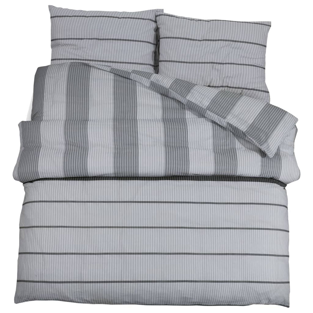 vidaXL Parure de lit grise 135x200 cm coton