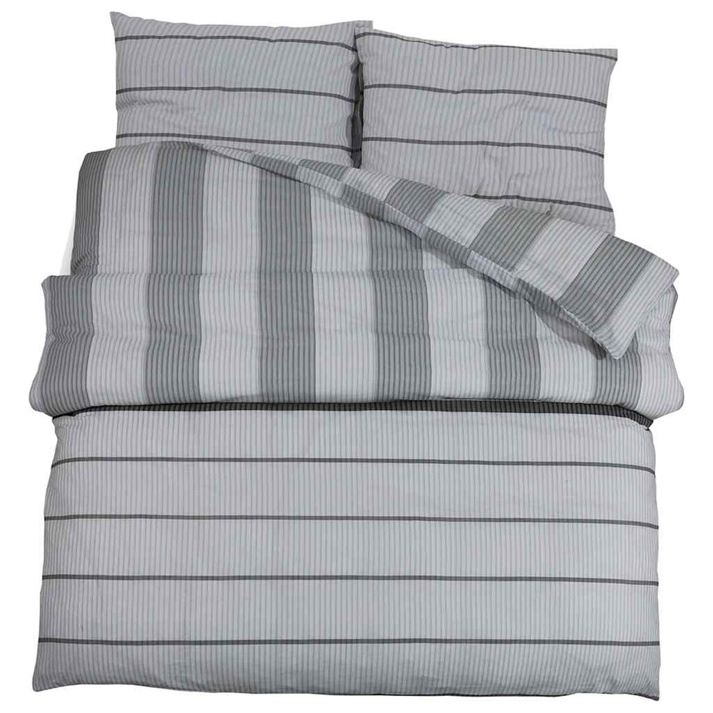 vidaXL Parure de lit Gris 200x200 cm Coton