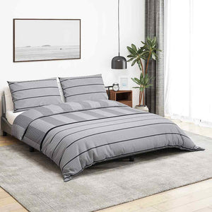 Bettwäsche-Set Grau 200x200 cm Baumwolle