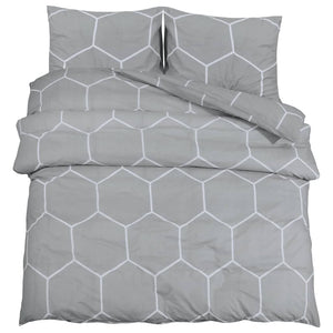 vidaXL Bedding Set Grey 135x200 cm Cotton