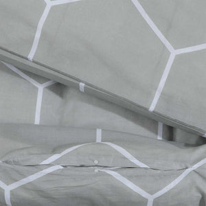 vidaXL Bedding Set Grey 135x200 cm Cotton