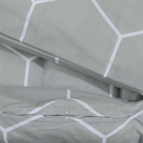 vidaXL Bedding Set Grey 135x200 cm Cotton