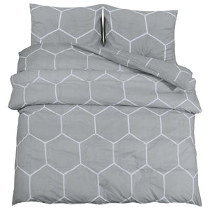 Bettwäsche-Set Grau 155x220 cm Baumwolle