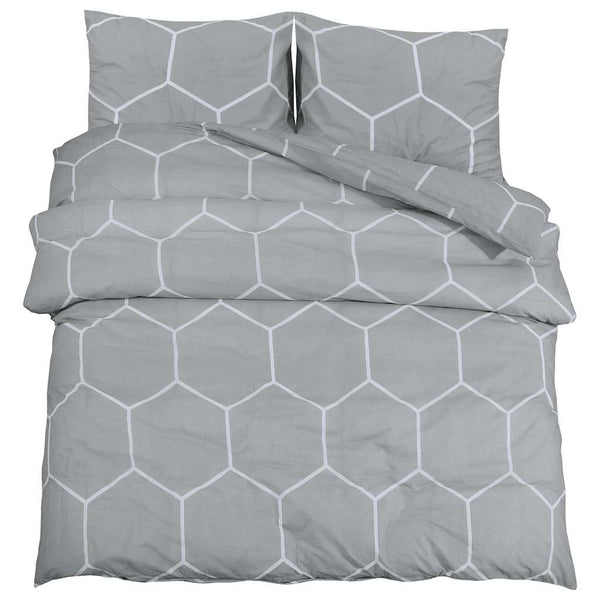 Bettwäsche-Set Grau 155x220 cm Baumwolle