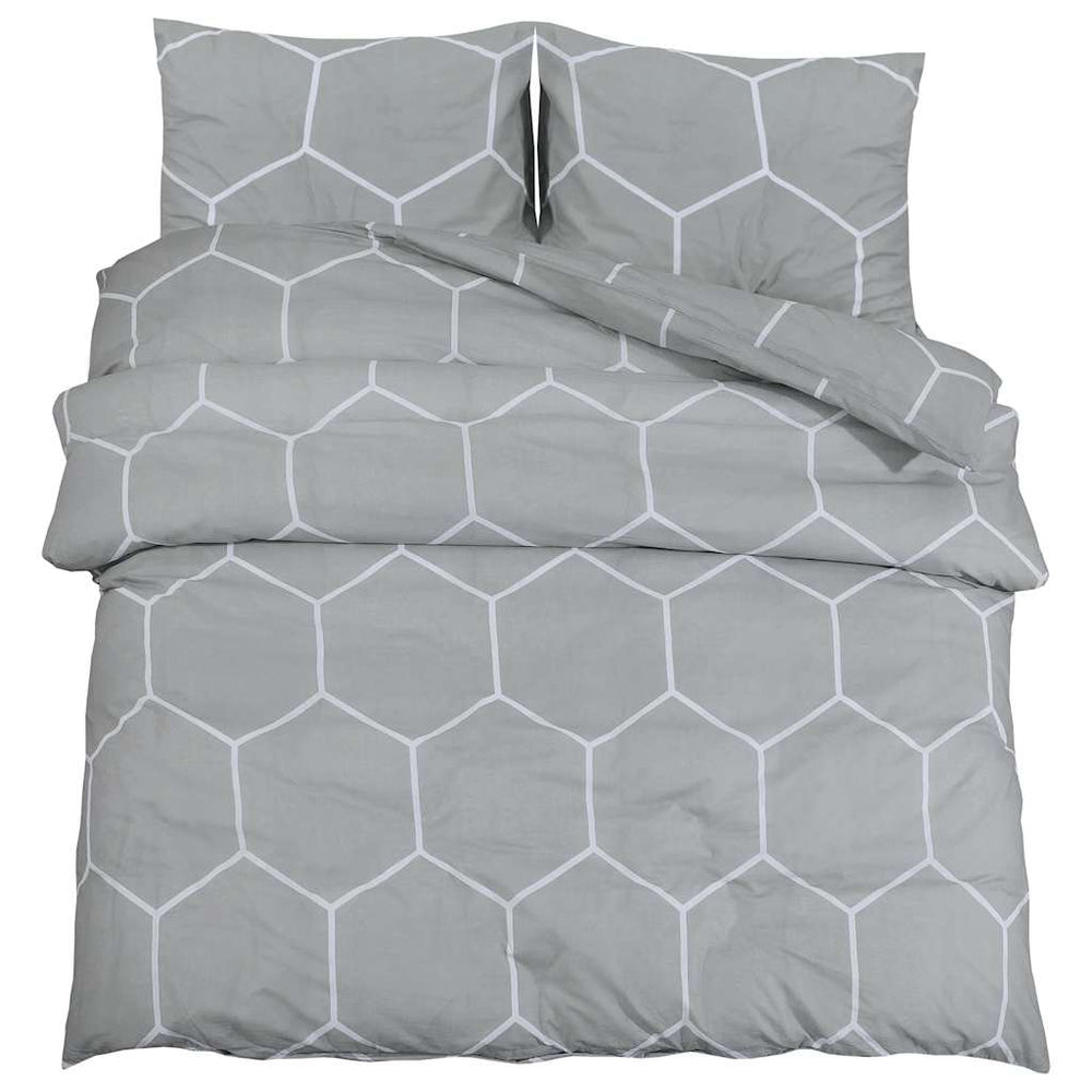 vidaXL Parure de lit Gris 260x220 cm Coton