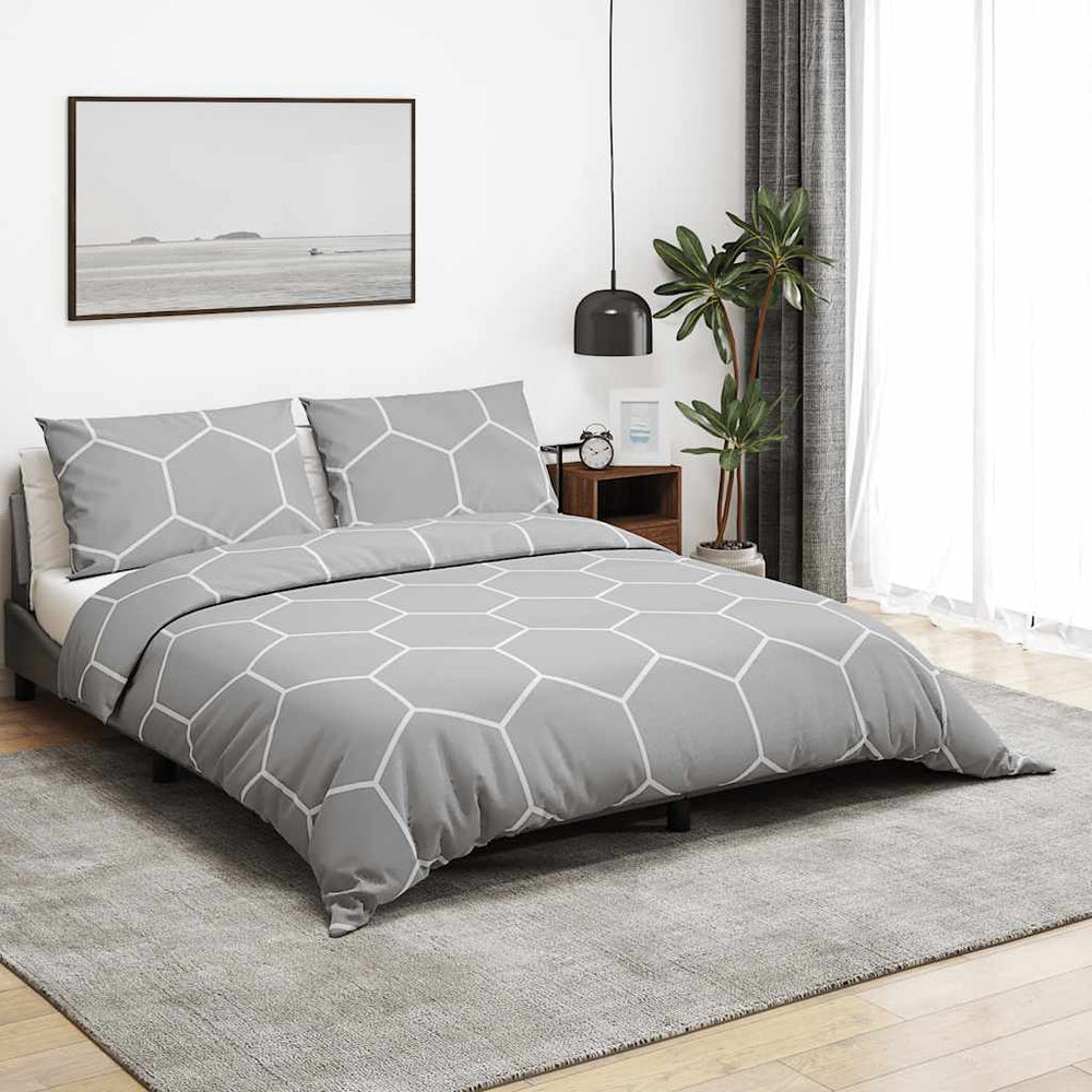 vidaXL Parure de lit Gris 260x220 cm Coton