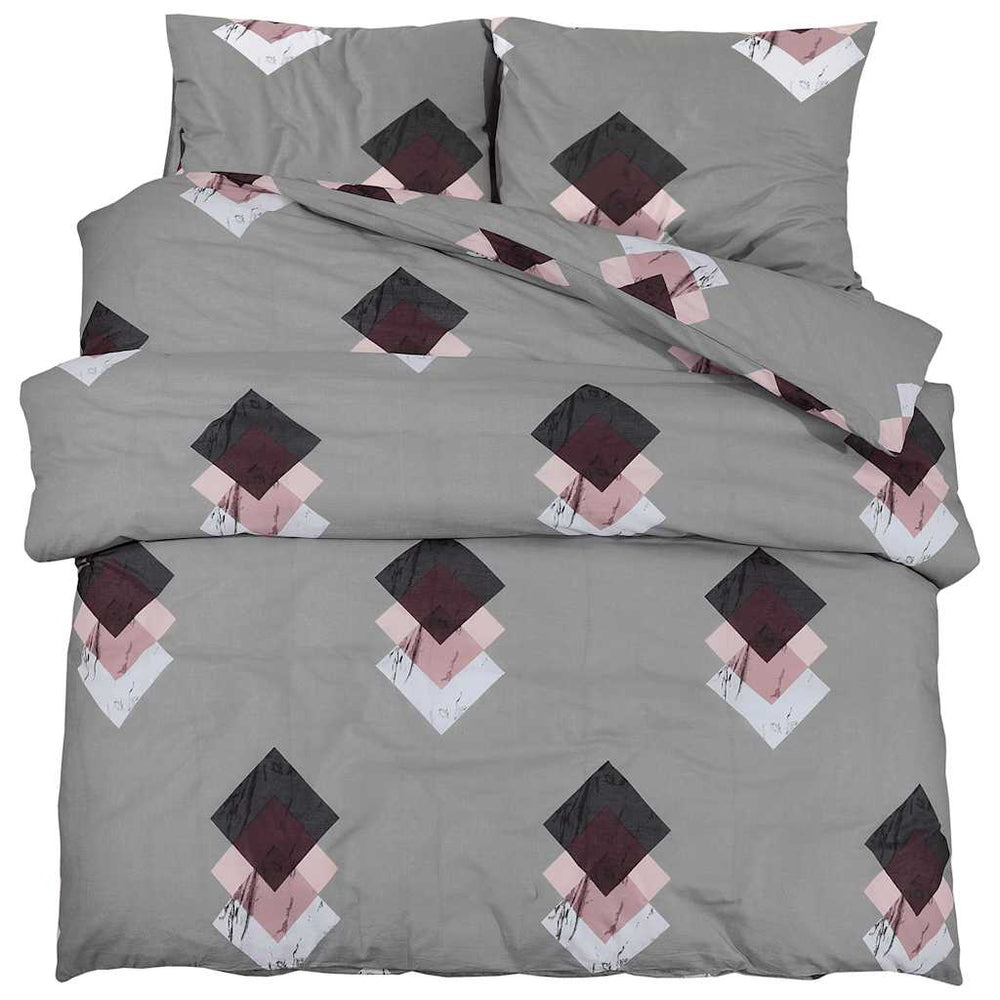 vidaXL Parure de lit Gris 200x200 cm Coton