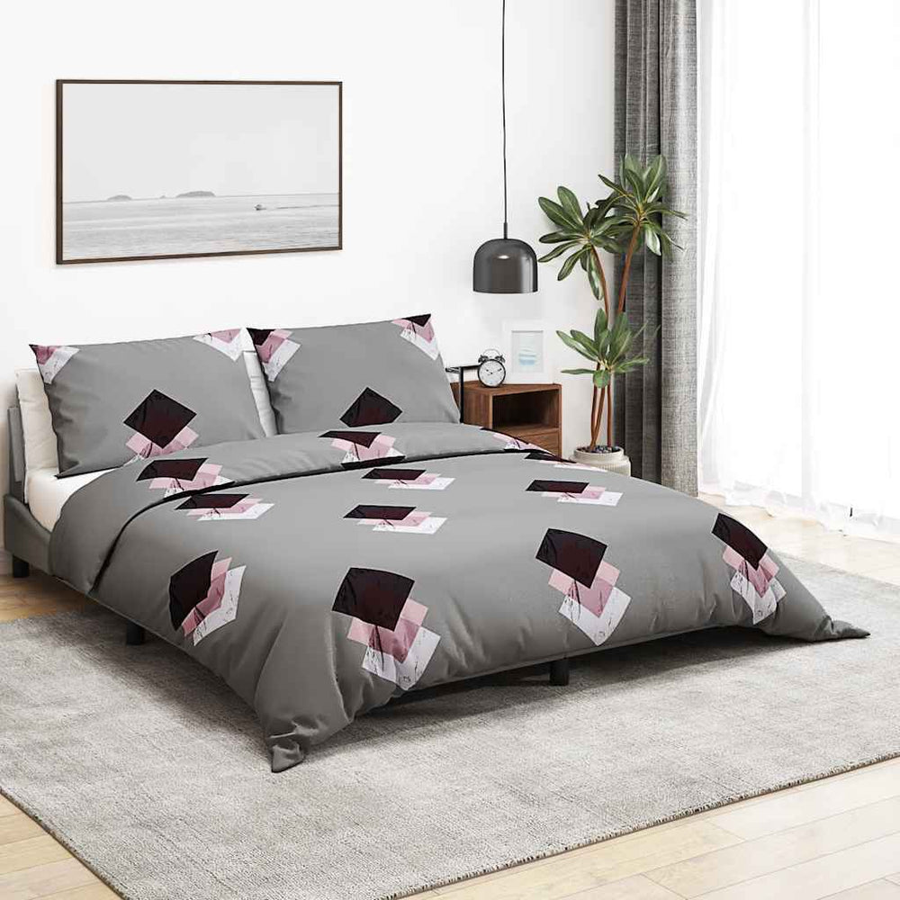vidaXL Parure de lit Gris 240x220 cm Coton