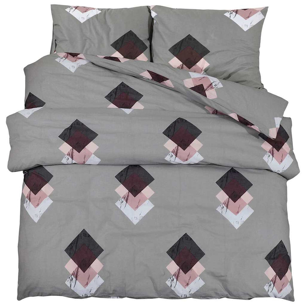 vidaXL Parure de lit Gris 220x240 cm Coton