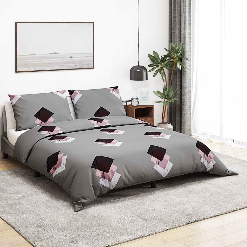 vidaXL Parure de lit Gris 220x240 cm Coton