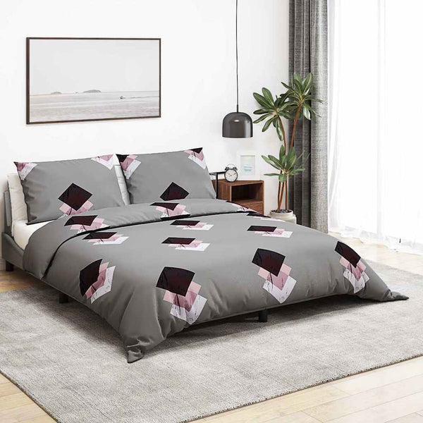 vidaXL Parure de lit Gris 220x240 cm Coton