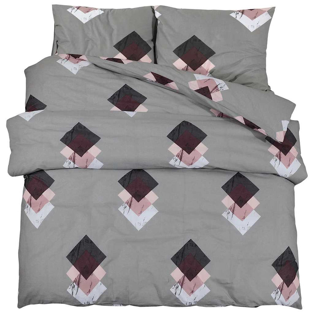 vidaXL Parure de lit Gris 155x220 cm Coton
