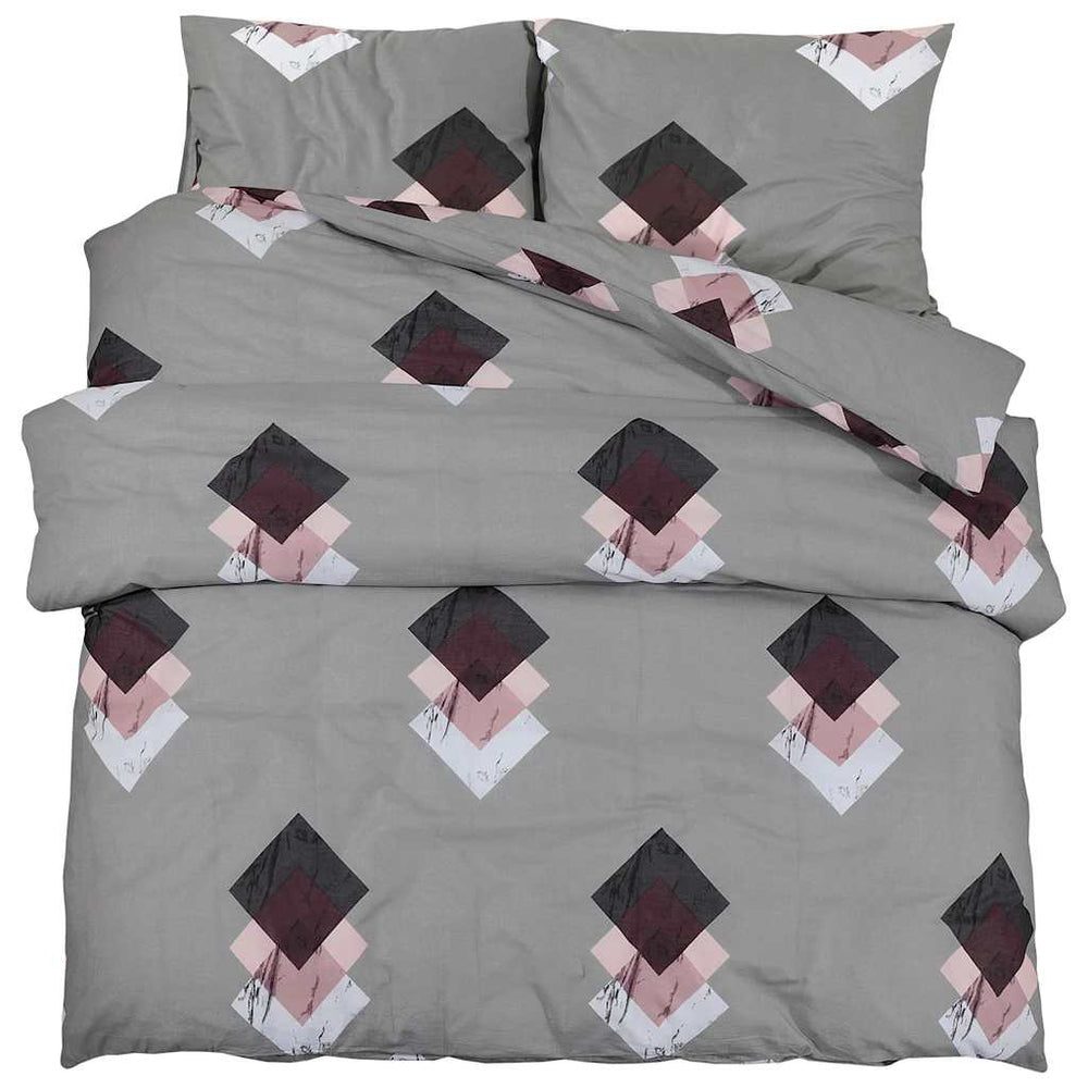 vidaXL Parure de lit Gris 200x200 cm Coton