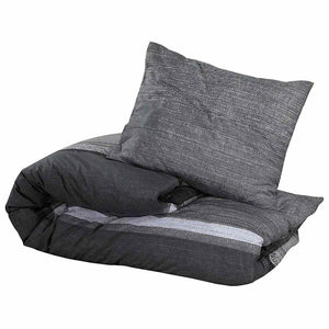 Bettwäsche-Set Dunkelgrau 220x240 cm Baumwolle
