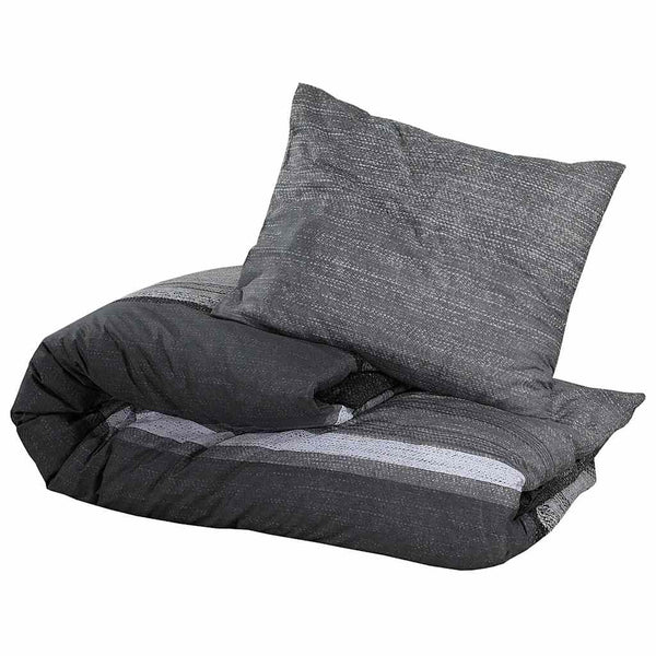 Bettwäsche-Set Dunkelgrau 220x240 cm Baumwolle