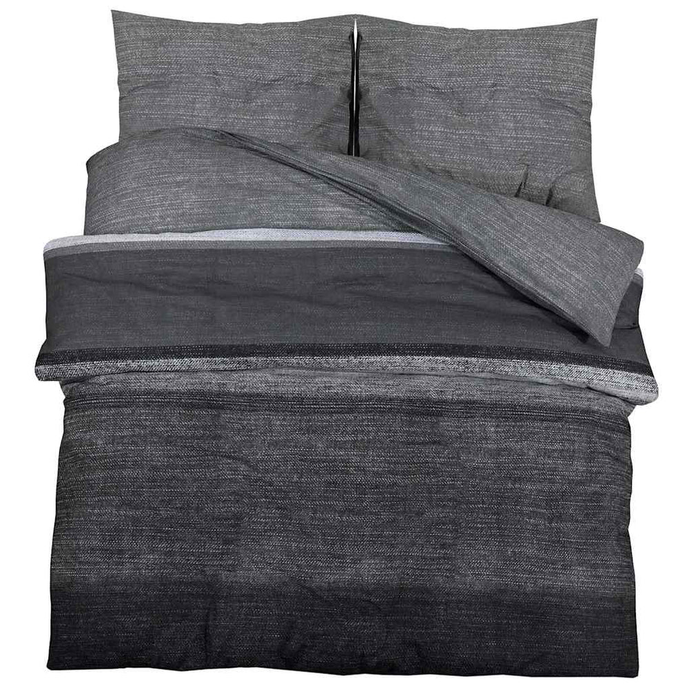 Bettwäsche-Set Dunkelgrau 260x240 cm Baumwolle