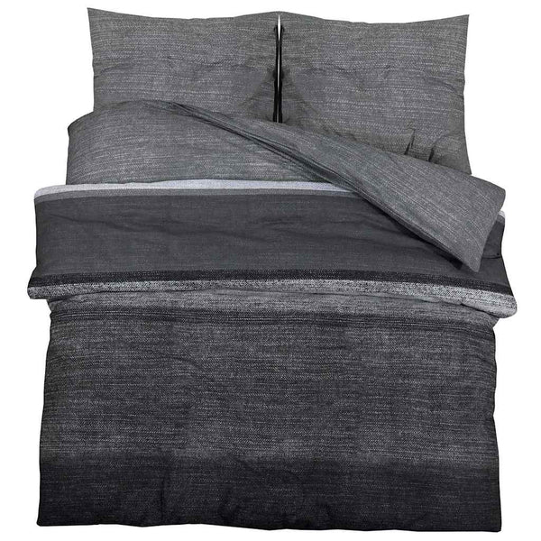 Bettwäsche-Set Dunkelgrau 260x240 cm Baumwolle
