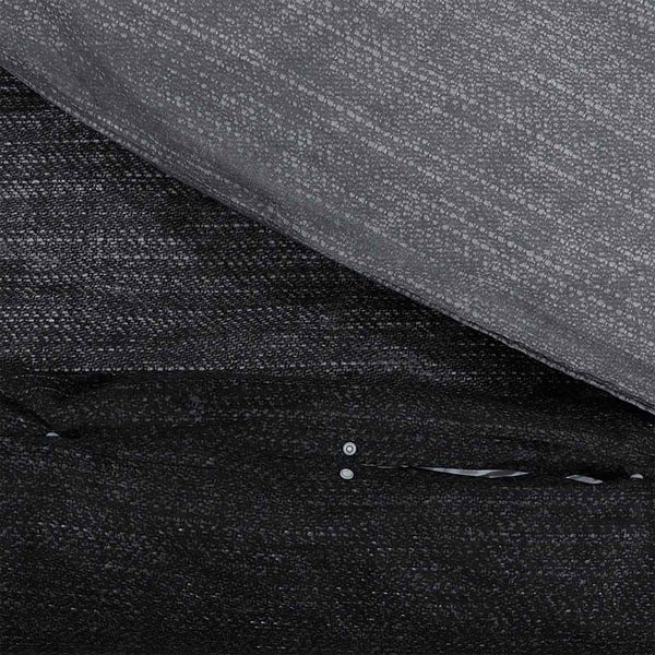 Bettwäsche-Set Dunkelgrau 260x240 cm Baumwolle