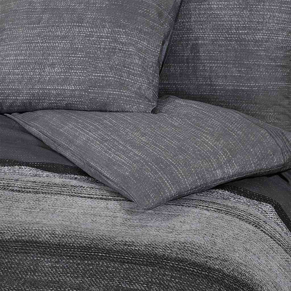 Bettwäsche-Set Dunkelgrau 260x240 cm Baumwolle