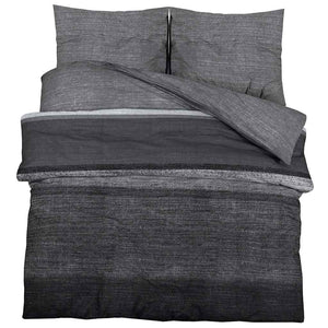 Bettwäsche-Set Dunkelgrau 155x220 cm Baumwolle