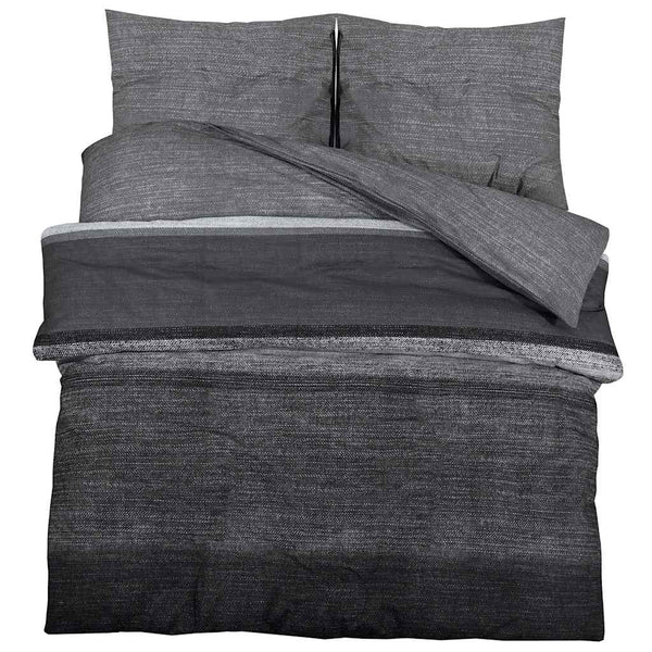 Bettwäsche-Set Dunkelgrau 155x220 cm Baumwolle