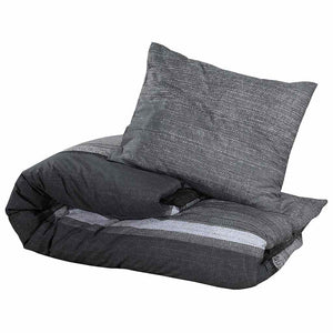 Bettwäsche-Set Dunkelgrau 200x200 cm Baumwolle